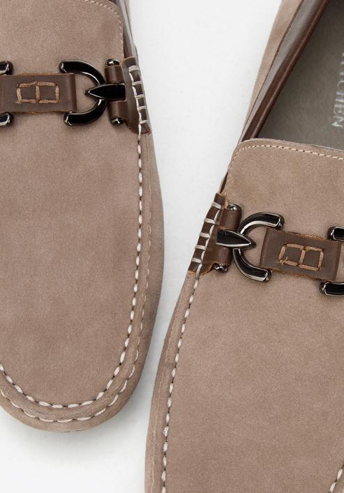 Men's suede loafers, dark beige, 94-M-502-5-40, Photo 8
