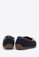 Men's suede moccasins with strap, navy blue, 98-M-710-4-43, Photo 4