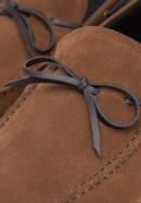 Men's suede moccasins with strap, brown, 98-M-710-N-44, Photo 7