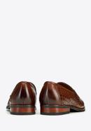 Men's croc-embossed leather bit loafers, brown, 97-M-508-1-45, Photo 4