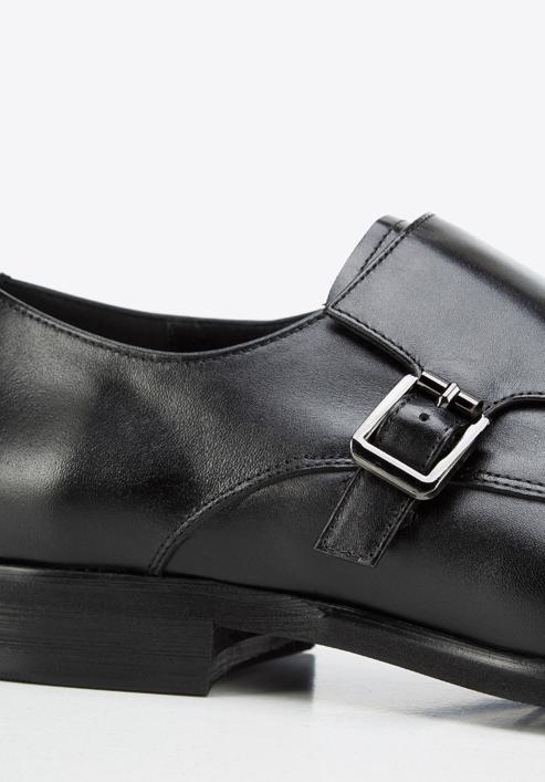 Leather monk shoes, black, 94-M-513-3-43, Photo 8