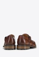 Men's perforated leather monk shoes, brown, 98-M-714-1-42, Photo 4