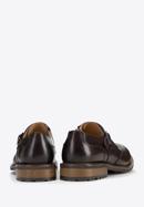 Men's perforated leather monk shoes, dark brown, 98-M-714-4-44, Photo 4