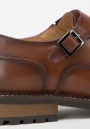 Men's perforated leather monk shoes, brown, 98-M-714-4-44, Photo 7