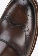 Men's perforated leather monk shoes, dark brown, 98-M-714-4-44, Photo 7