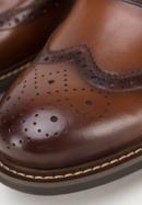 Men's perforated leather monk shoes, brown, 98-M-714-4-44, Photo 8