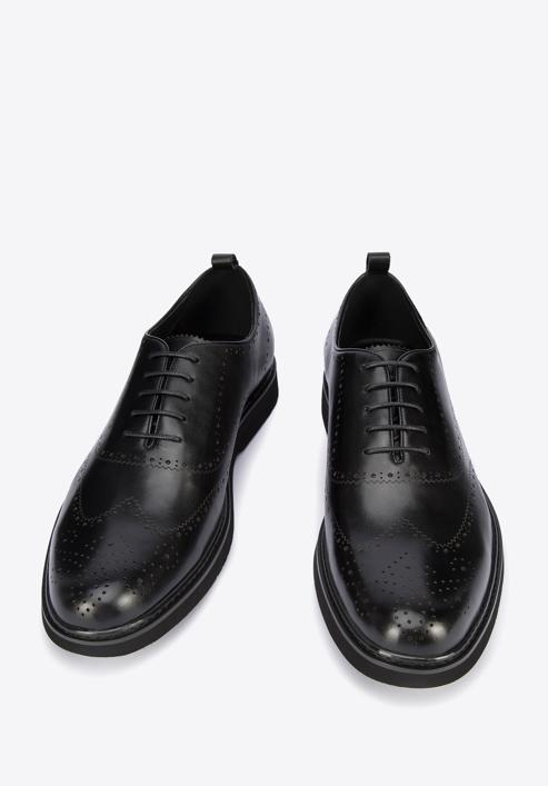 Men's leather Oxford shoes, black, 95-M-507-N-42, Photo 2