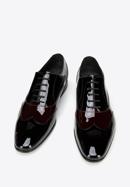 Men's two-tone patent leather Oxfords shoes, black-burgundy, 96-M-503-13-45, Photo 3