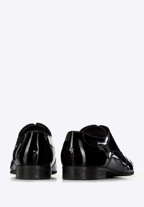 Men's two-tone patent leather Oxfords shoes, black-navy blue, 96-M-503-13-40, Photo 4