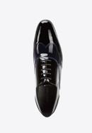 Men's two-tone patent leather Oxfords shoes, black-navy blue, 96-M-503-13-40, Photo 5