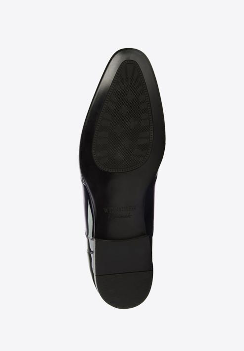 Men's two-tone patent leather Oxfords shoes, black-navy blue, 96-M-503-13-44, Photo 6