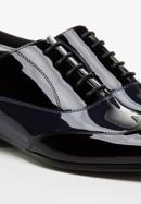 Men's two-tone patent leather Oxfords shoes, black-navy blue, 96-M-503-1N-39, Photo 7