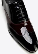 Men's two-tone patent leather Oxfords shoes, black-burgundy, 96-M-503-13-43, Photo 8
