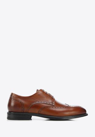 Men's leather brogue shoes, brown, 94-M-906-5-41, Photo 1