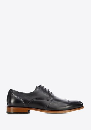 Men's leather Derby shoes, black, 96-M-520-1-44, Photo 1