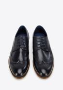 Men's leather Derby shoes, navy blue, 96-M-520-1-45, Photo 2
