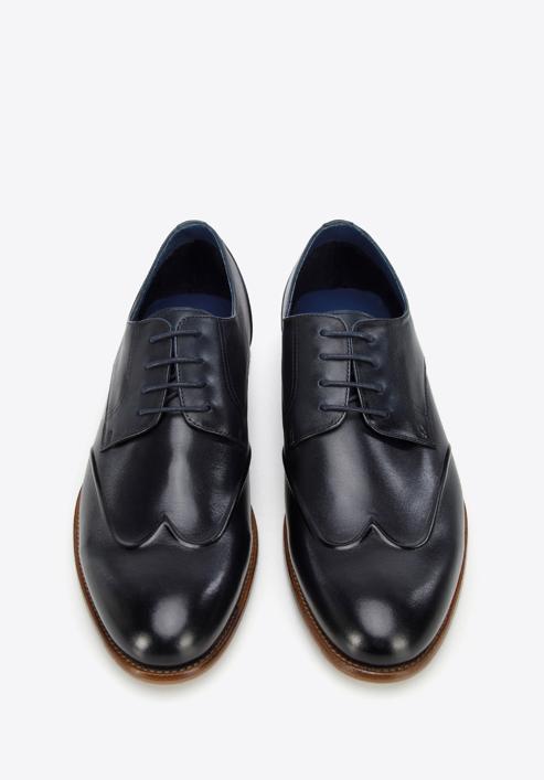 Men's leather Derby shoes, navy blue, 96-M-520-1-42, Photo 2