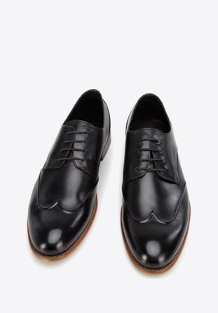 Men's leather Derby shoes, black, 96-M-520-1-44, Photo 1