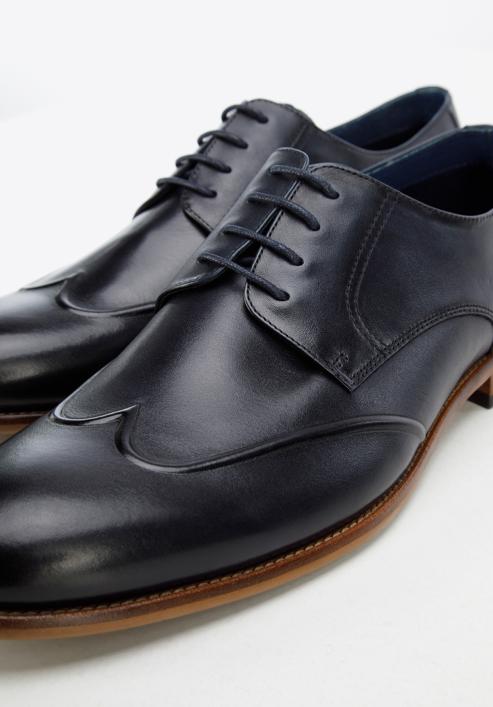 Men's leather Derby shoes, navy blue, 96-M-520-N-41, Photo 7