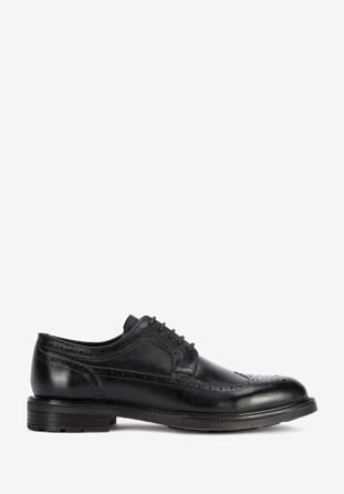 Men's leather Derby shoes, black, 95-M-702-1-44, Photo 1