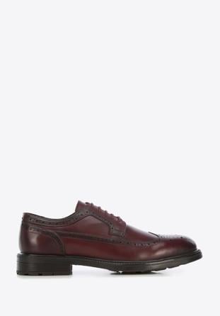 Men's leather Derby shoes, burgundy, 95-M-702-3-44, Photo 1
