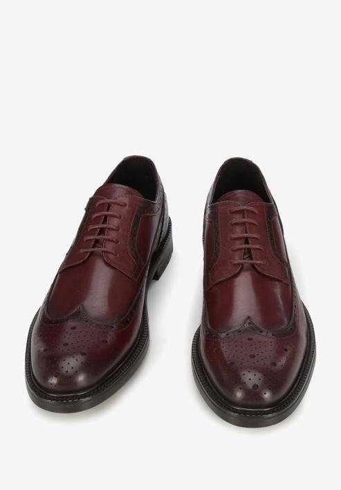Men's leather Derby shoes, burgundy, 95-M-702-4-39, Photo 2