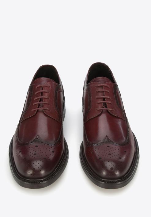 Men's leather Derby shoes, burgundy, 95-M-702-4-39, Photo 3