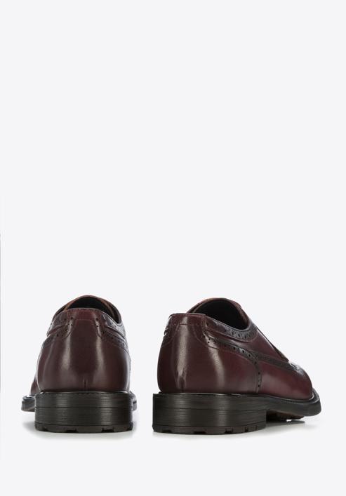 Men's leather Derby shoes, burgundy, 95-M-702-3-41, Photo 4