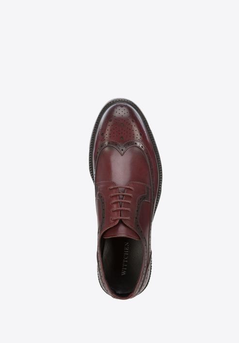 Men's leather Derby shoes, burgundy, 95-M-702-4-44, Photo 5