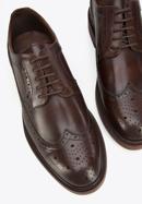 Men's leather Derby shoes, dark brown, 95-M-702-4-42, Photo 7