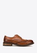 Men's perforated leather shoes, brown, 98-M-713-1-45, Photo 1