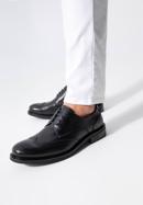 Men's perforated leather shoes, black, 98-M-713-5-39, Photo 15