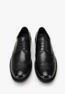 Men's perforated leather shoes, black, 98-M-713-5-39, Photo 3