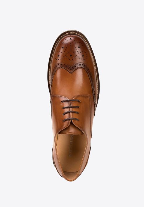 Men's perforated leather shoes, brown, 98-M-713-5-42, Photo 5