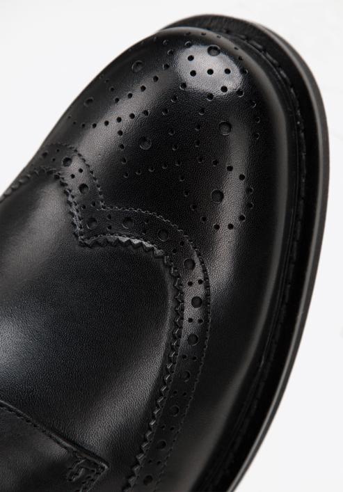 Men's perforated leather shoes, black, 98-M-713-5-39, Photo 8