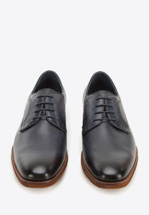 Men's leather lace up shoes, navy blue, 94-M-516-5-42, Photo 3