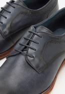 Men's leather lace up shoes, navy blue, 94-M-516-N-44, Photo 7