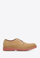 Men's perforated suede shoes, beige, 94-M-509-1-40, Photo 1