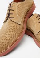 Men's perforated suede shoes, beige, 94-M-509-9-39, Photo 6