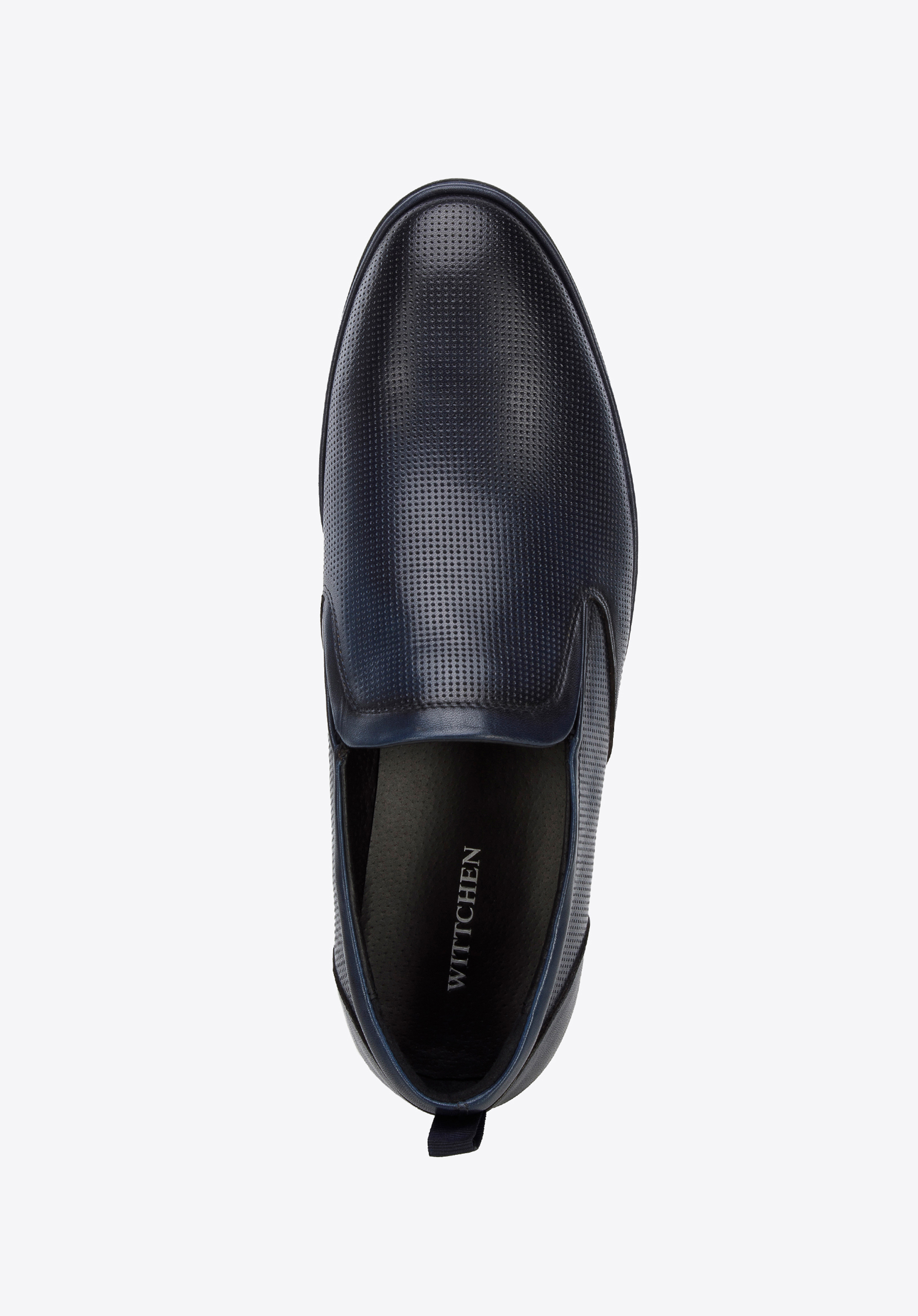 Mens perforated leather hot sale slip on shoes