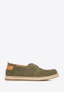 Men's suede shoes with rope effect sole, green, 96-M-516-N-43, Photo 1