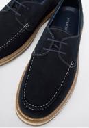 Men's suede shoes with rope effect sole, navy blue, 96-M-516-N-44, Photo 8