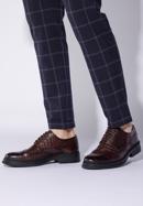 Men's croc-embossed leather shoes, burgundy, 95-M-504-N-42, Photo 15