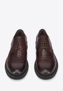 Men's croc-embossed leather shoes, brown, 95-M-504-4-41, Photo 3