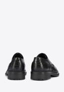 Men's croc-embossed leather shoes, black, 95-M-504-N-39, Photo 4