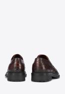Men's croc-embossed leather shoes, burgundy, 95-M-504-1-42, Photo 4