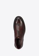 Men's croc-embossed leather shoes, burgundy, 95-M-504-1-43, Photo 5