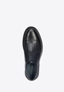 Men's croc-embossed leather shoes, navy blue, 95-M-504-3-45, Photo 5