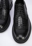Men's croc-embossed leather shoes, black, 95-M-504-4-40, Photo 7