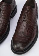 Men's croc-embossed leather shoes, brown, 95-M-504-1-39, Photo 7